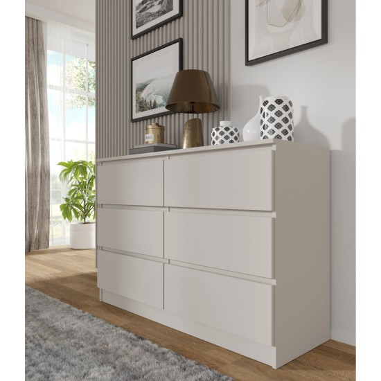 Комод MAJA S6 120 см, 6 ящиков, кашемир Комод MAJA S6 120 см, 6 ящиков, кашемир