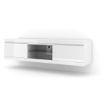 TV unit NET 180 cm, white mat with white gloss front