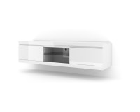 TV unit NET 180 cm, white mat with white gloss front