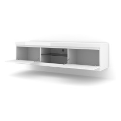 TV unit NET 180 cm, white mat with white gloss front