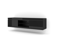 TV unit NET 180 cm, black mat with black gloss front