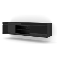TV unit NET 180 cm, black mat with black gloss front