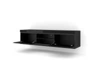 TV unit NET 180 cm, black mat with black gloss front
