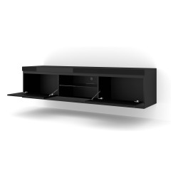 TV unit NET 180 cm, black mat with black gloss front