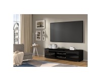 TV unit NET 180 cm, black mat with black gloss front