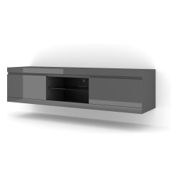 TV unit NET 180 cm, grey mat with grey gloss front