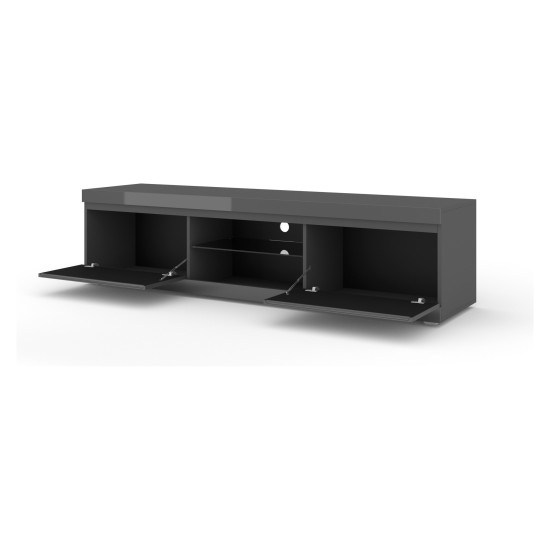 TV unit NET 180 cm, grey mat with grey gloss front