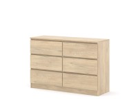 Комод MAJA S6 120 см, 6 ящиков, дуб кремона Комод MAJA S6 120 см, 6 ящиков, дуб кремона