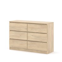 Комод MAJA S6 120 см, 6 ящиков, дуб кремона