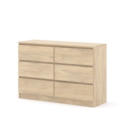 Комод MAJA S6 120 см, 6 ящиков, дуб кремона