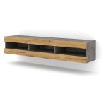 TV unit MANTA 160 cm, concrete with artisan oak front