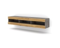 TV unit MANTA 160 cm, concrete with artisan oak front