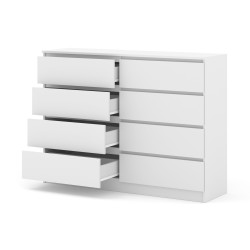 Комод MAJA S8 140 см, 8 ящиков, белый матовый