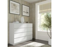 Комод MAJA S8 140 см, 8 ящиков, белый матовый Комод MAJA S8 140 см, 8 ящиков, белый матовый