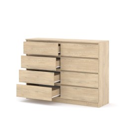 Комод MAJA S8 140 см, 8 ящиков, дуб кремона