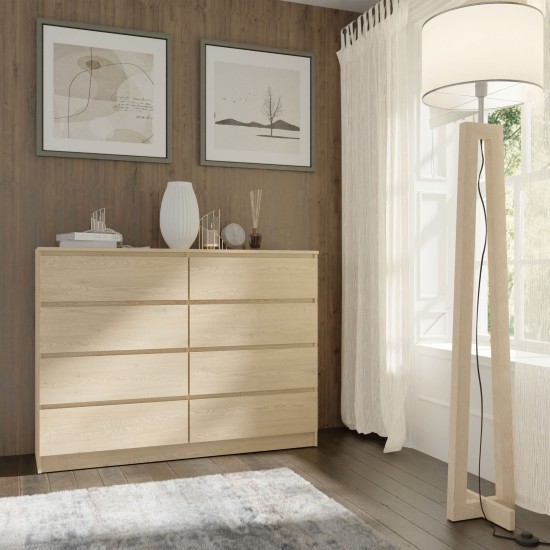 Комод MAJA S8 140 см, 8 ящиков, дуб кремона