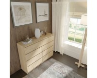 Комод MAJA S8 140 см, 8 ящиков, дуб кремона