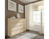 Комод MAJA S8 140 см, 8 ящиков, дуб кремона