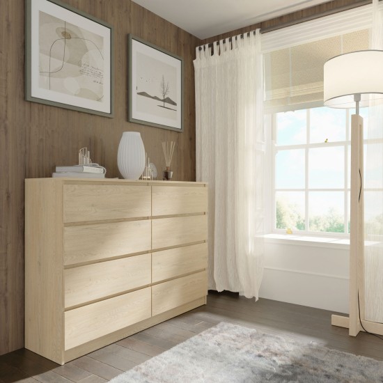 Комод MAJA S8 140 см, 8 ящиков, дуб кремона
