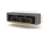 TV unit KAYA 160 cm, concrete with artisan oak front TV unit KAYA 160 cm, concrete with artisan oak front