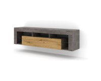 TV unit KAYA 160 cm, concrete with artisan oak front TV unit KAYA 160 cm, concrete with artisan oak front
