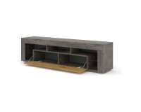 TV unit KAYA 160 cm, concrete with artisan oak front TV unit KAYA 160 cm, concrete with artisan oak front