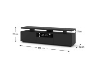 TV unit ADAM 180 cm, black mat