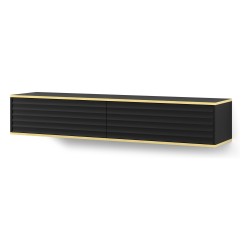 TV unit WABI 180 cm, black mat with gold