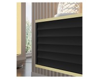 TV unit WABI 180 cm, black mat with gold