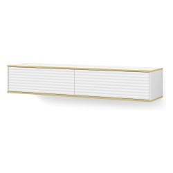 TV unit SUBI 180 cm, white mat with gold