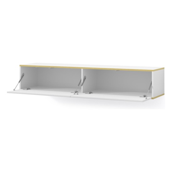 TV unit SUBI 180 cm, white mat with gold TV unit SUBI 180 cm, white mat with gold