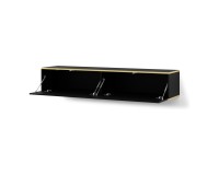 TV unit SUBI 180 cm, black mat with gold TV unit SUBI 180 cm, black mat with gold