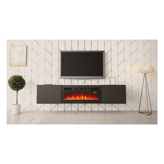 TV unit COAL 180 cm, black mat TV unit COAL 180 cm, black mat