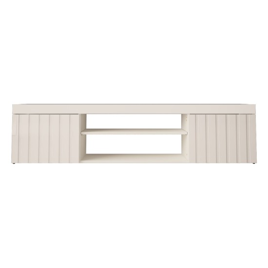 TV unit KALATAN 180 cm, white mat with white gloss front