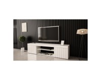 TV unit KALATAN 180 cm, white mat with white gloss front
