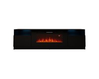 TV unit KALATAN 180 cm, black mat with black gloss front