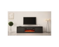 TV unit KALATAN 180 cm, black mat with black gloss front
