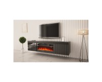 TV unit KALATAN 180 cm, black mat with black gloss front