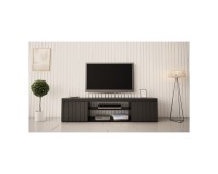 TV unit KALATAN 180 cm, black mat with black gloss front