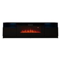 TV unit KALATAN 180 cm, black mat with black gloss front