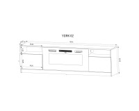מזנון טלוויזיה YLAX 200, לבן מט עם חזית לבן מבריק מזנון טלוויזיה YLAX 200, לבן מט עם חזית לבן מבריק