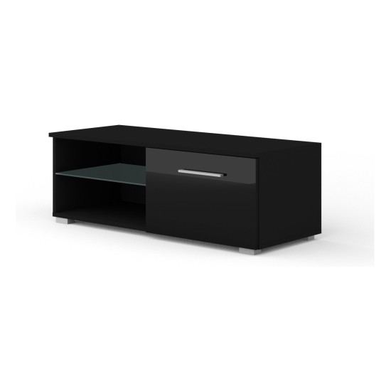 TV unit MONA 100 103 cm, black mat with black gloss front TV unit MONA 100 103 cm, black mat with black gloss front