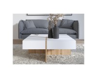 Coffee table DRAW 85 cm, white with wotan front Coffee table DRAW 85 cm, white with wotan front