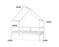 Bed PEAK 80 cm, white mat Bed PEAK 80 cm, white mat