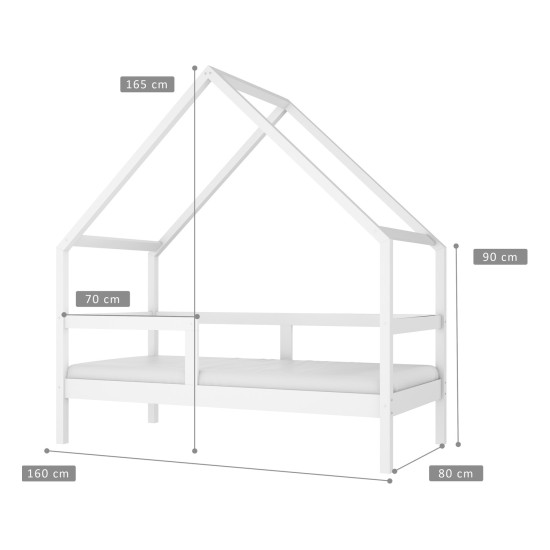 Bed PEAK 80 cm, white mat Bed PEAK 80 cm, white mat