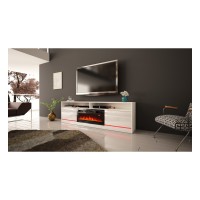 TV unit DESPERTAR 200 cm, white mat with white gloss front
