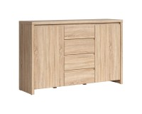 Комод KASPIAN 144 см, 2 двери и 4 ящика, дуб сонома Комод KASPIAN 144 см, 2 двери и 4 ящика, дуб сонома