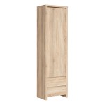 Bookcase KASPIAN 56 cm, 1 door and 2 drawers, sonoma oak