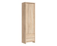 Bookcase KASPIAN 56 cm, 1 door and 2 drawers, sonoma oak