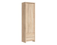 Bookcase KASPIAN 56 cm, 1 door and 2 drawers, sonoma oak